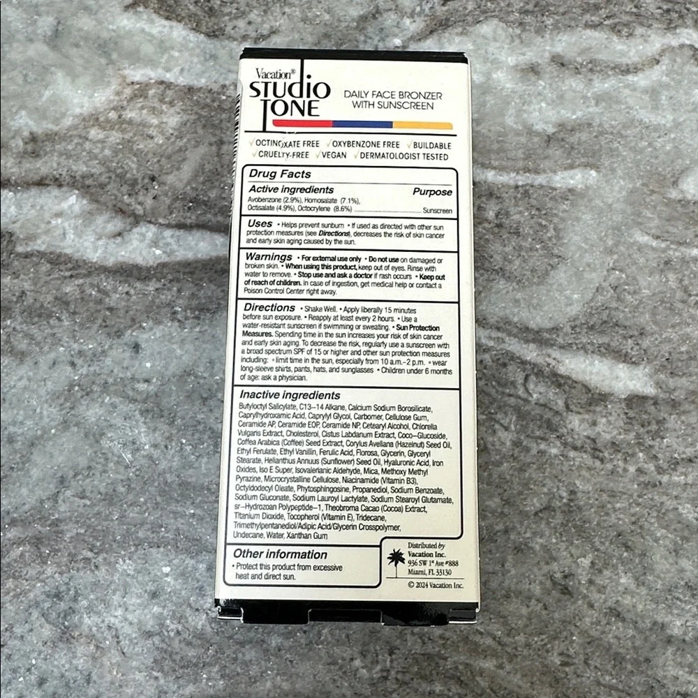 NIB Vacation Studio Tone 3-in-1 Bronzing Drops of the Face Sunscreen SPF50 1 FL - Picture 8 of 9